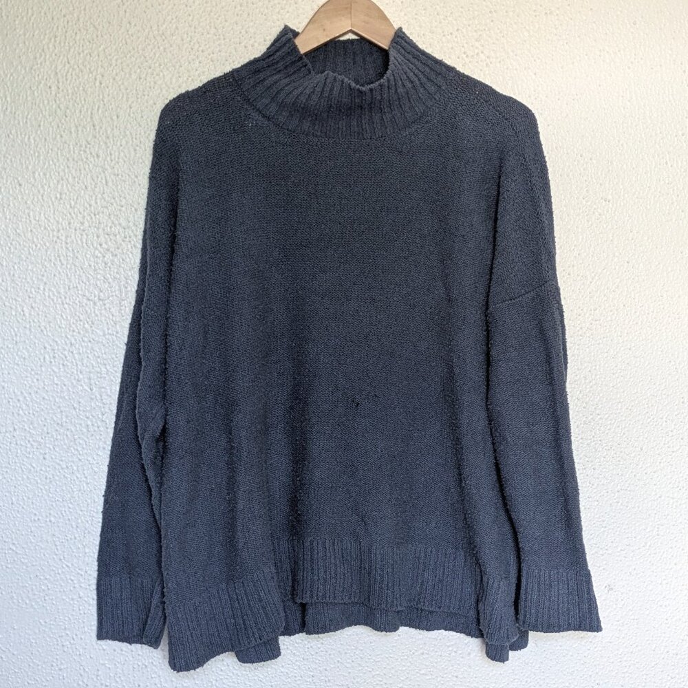 Eileen Fisher blue cotton turtleneck size L